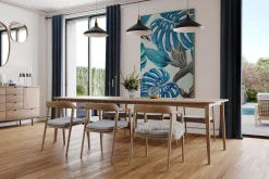 XXL Öl Gemälde 'Blue Monstera' | Handgemaltes Unikat