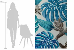 XXL Öl Gemälde 'Blue Monstera' | Handgemaltes Unikat