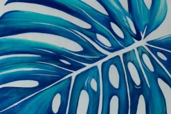 XXL Öl Gemälde 'Blue Monstera' | Handgemaltes Unikat