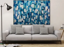XXL Öl Gemälde 'Blue Pattern' | Handgemaltes Unikat