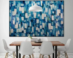 XXL Öl Gemälde 'Blue Pattern' | Handgemaltes Unikat