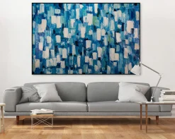 XXL Öl Gemälde 'Blue Pattern' | Handgemaltes Unikat