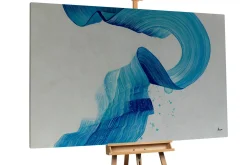 XXL Öl Gemälde 'Blue Stream' | Handgemaltes Unikat