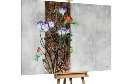XXL Öl Gemälde 'Blumen im Regen' | Handgemaltes Unikat