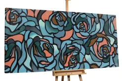 XXL Öl Gemälde 'Bouquet of Roses' | Handgemaltes Unikat