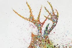 XXL Öl Gemälde 'Bright Deer' | Handgemaltes Unikat