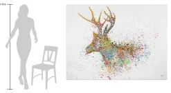 XXL Öl Gemälde 'Bright Deer' | Handgemaltes Unikat