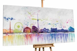 XXL Öl Gemälde 'Buntes Stuttgart' | Handgemaltes Unikat