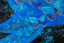 XXL Öl Gemälde 'Butterfly Blues' | Handgemaltes Unikat