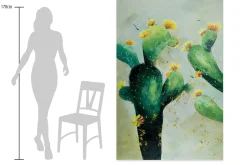 XXL Öl Gemälde 'Cactus Abloom' | Handgemaltes Unikat