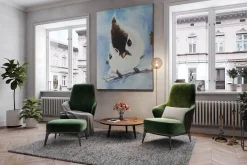 XXL Öl Gemälde 'Charming Bird' | Handgemaltes Unikat