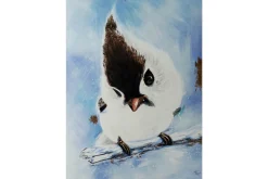 XXL Öl Gemälde 'Charming Bird' | Handgemaltes Unikat