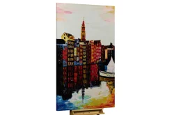 XXL Öl Gemälde 'City Skyline' | Handgemaltes Unikat