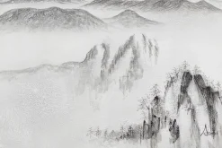 XXL Öl Gemälde 'Cloudy Mountains' | Handgemaltes Unikat