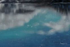 XXL Öl Gemälde 'Cold Winter Lake' | Handgemaltes Unikat