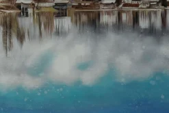 XXL Öl Gemälde 'Cold Winter Lake' | Handgemaltes Unikat