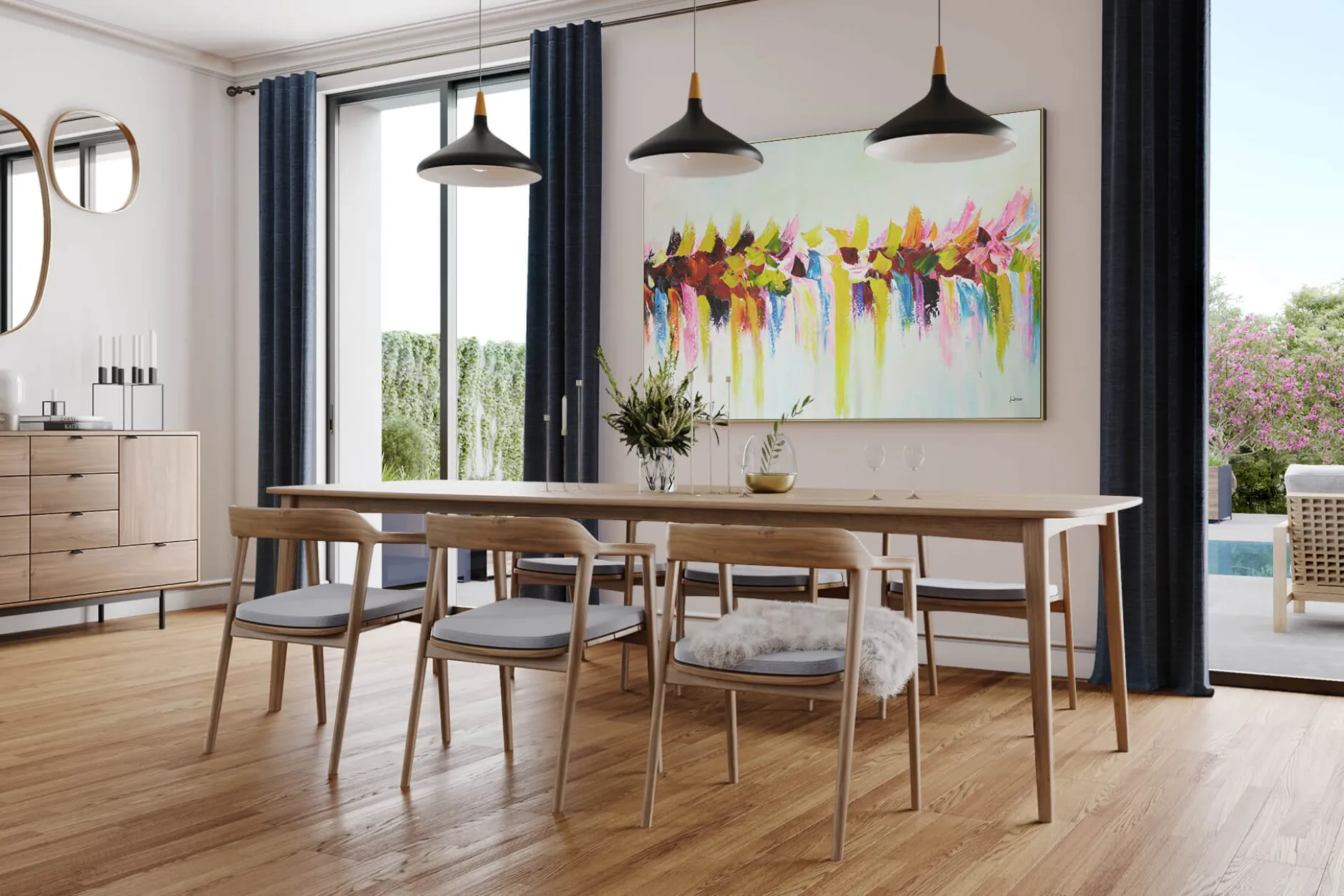 XXL Öl Gemälde 'Colorful Path' | Handgemaltes Unikat