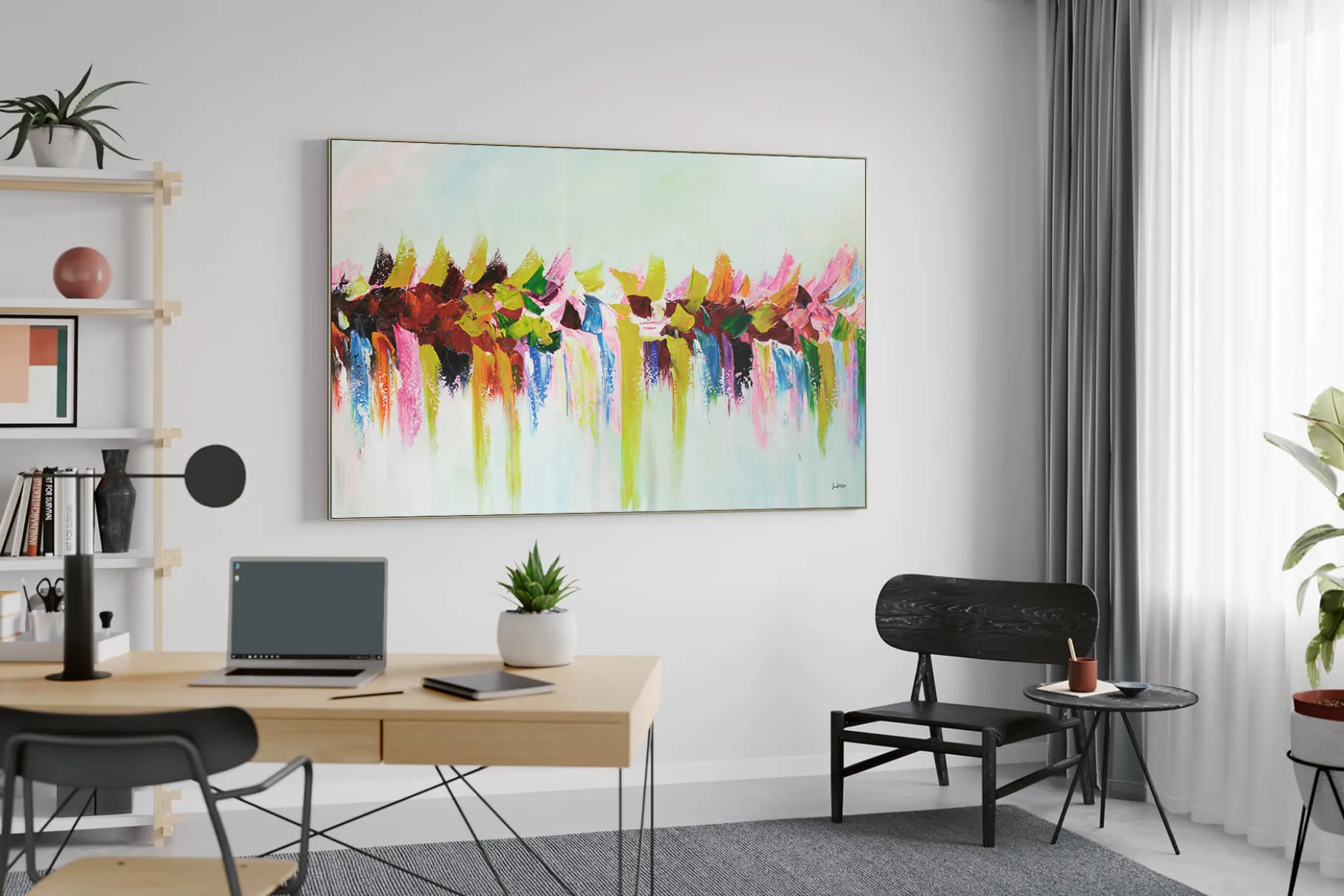 XXL Öl Gemälde 'Colorful Path' | Handgemaltes Unikat
