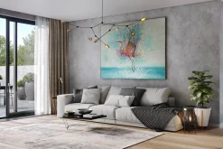 XXL Öl Gemälde 'Colors of Heron' | Handgemaltes Unikat