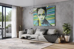 XXL Öl Gemälde 'Colourful Rihanna' | Handgemaltes Unikat