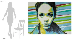 XXL Öl Gemälde 'Colourful Rihanna' | Handgemaltes Unikat