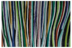 XXL Öl Gemälde 'Colourful Zebra' | Handgemaltes Unikat