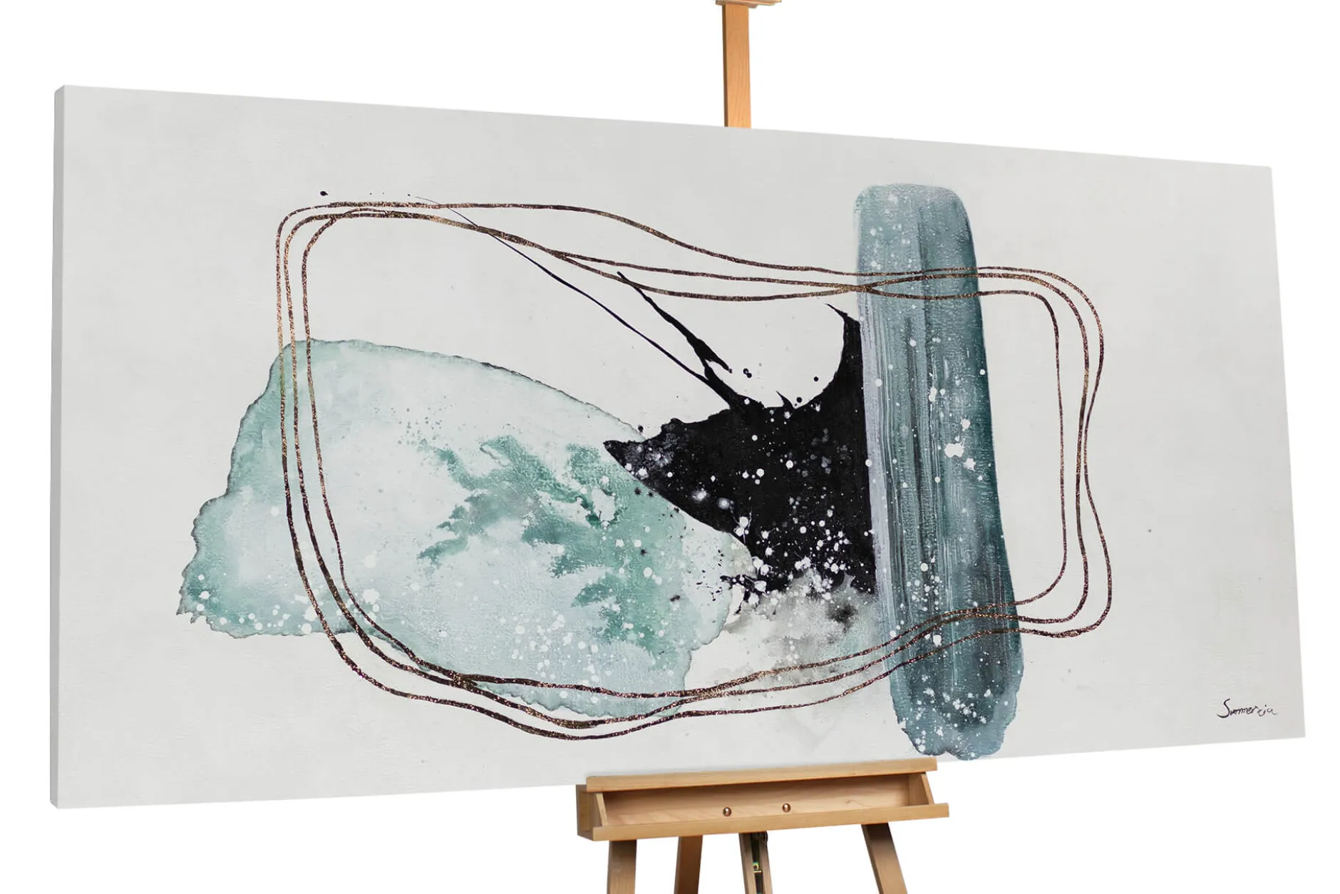 XXL Öl Gemälde 'Connected Galaxies' | Handgemaltes Unikat