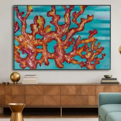 XXL Öl Gemälde 'Corals of Blaze' | Handgemaltes Unikat