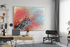 XXL Öl Gemälde 'Crimson Sparklers' | Handgemaltes Unikat