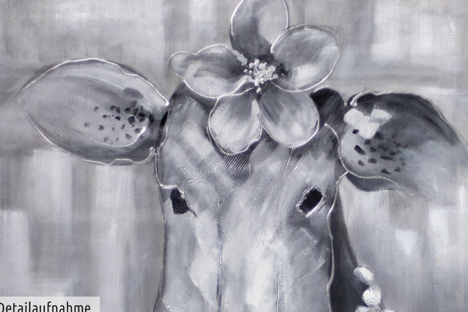 XXL Öl Gemälde 'Crowned Cow' | Handgemaltes Unikat
