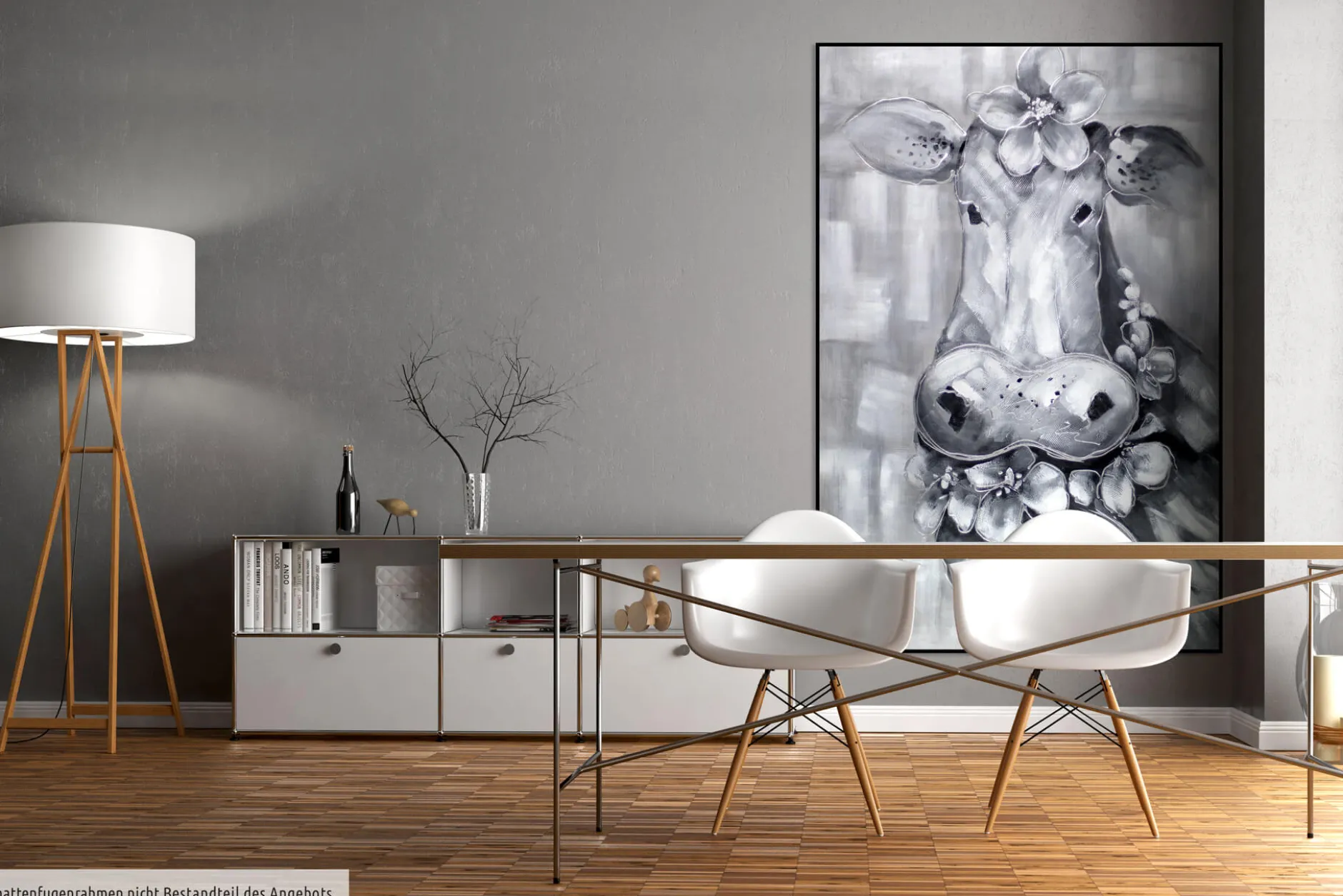 XXL Öl Gemälde 'Crowned Cow' | Handgemaltes Unikat