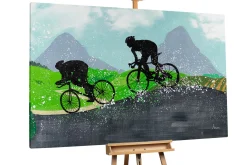 XXL Öl Gemälde 'Cycling in the hills' | Handgemaltes Unikat