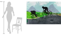 XXL Öl Gemälde 'Cycling in the hills' | Handgemaltes Unikat