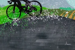 XXL Öl Gemälde 'Cycling in the hills' | Handgemaltes Unikat
