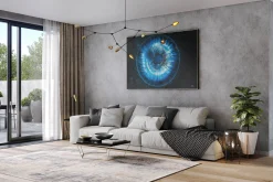 XXL Öl Gemälde 'Dark Blue Iris' | Handgemaltes Unikat