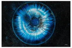 XXL Öl Gemälde 'Dark Blue Iris' | Handgemaltes Unikat