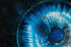 XXL Öl Gemälde 'Dark Blue Iris' | Handgemaltes Unikat
