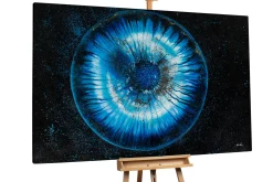 XXL Öl Gemälde 'Dark Blue Iris' | Handgemaltes Unikat