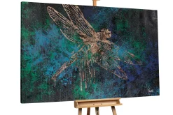 XXL Öl Gemälde 'Delicate Dragonfly' | Handgemaltes Unikat