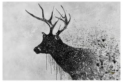 XXL Öl Gemälde 'Der letzte Hirsch' | Handgemaltes Unikat