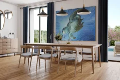 XXL Öl Gemälde 'Diving Turtle' | Handgemaltes Unikat