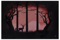 XXL Öl Gemälde 'Dämmerung im Wald' | Handgemaltes Unikat
