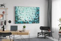 XXL Öl Gemälde 'Emerald Gloss' | Handgemaltes Unikat