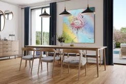 XXL Öl Gemälde 'Famoser Flamingo' | Handgemaltes Unikat