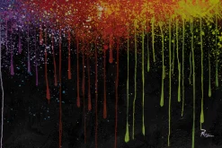 XXL Öl Gemälde 'Fireworks of Colours' | Handgemaltes Unikat
