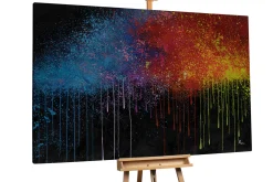 XXL Öl Gemälde 'Fireworks of Colours' | Handgemaltes Unikat