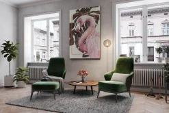 XXL Öl Gemälde 'Flamingo Fantasy' | Handgemaltes Unikat