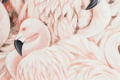 XXL Öl Gemälde 'Flamingofest' | Handgemaltes Unikat