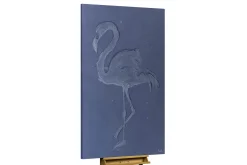 XXL Öl Gemälde 'Flamingo in Flieder' | Handgemaltes Unikat