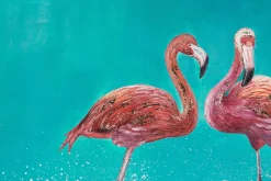XXL Öl Gemälde 'Flamingosommer' | Handgemaltes Unikat